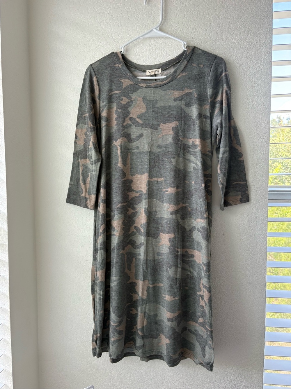 Sweet Pea Women’s Long Sleeve Camo Dress